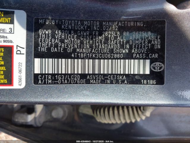 Toyota Camry Se Image 8